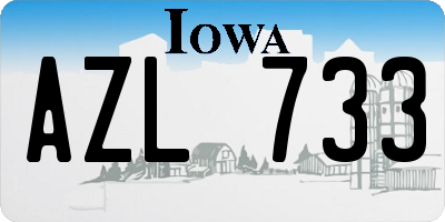IA license plate AZL733