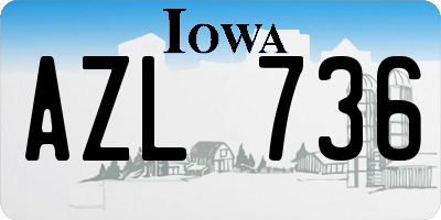 IA license plate AZL736