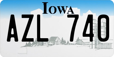 IA license plate AZL740