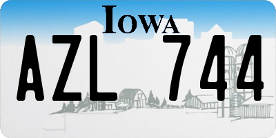 IA license plate AZL744