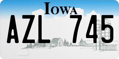 IA license plate AZL745
