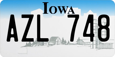IA license plate AZL748