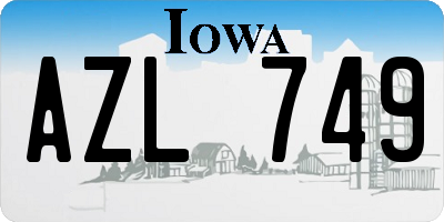 IA license plate AZL749