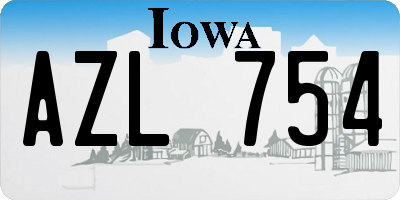 IA license plate AZL754