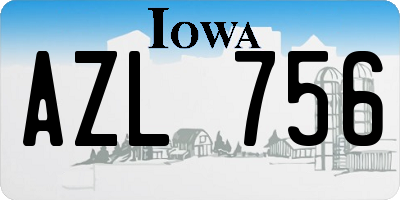 IA license plate AZL756
