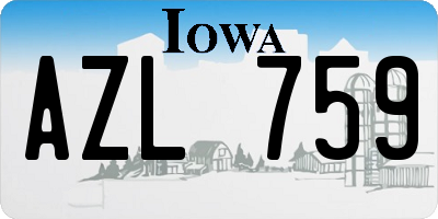 IA license plate AZL759