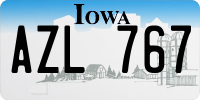IA license plate AZL767