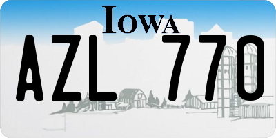 IA license plate AZL770