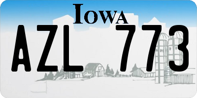 IA license plate AZL773