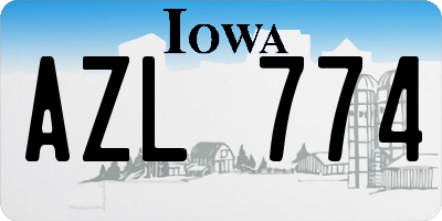 IA license plate AZL774