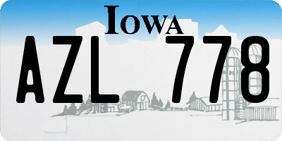 IA license plate AZL778