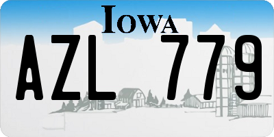 IA license plate AZL779