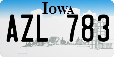IA license plate AZL783