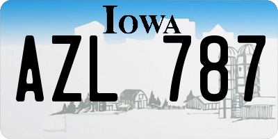 IA license plate AZL787