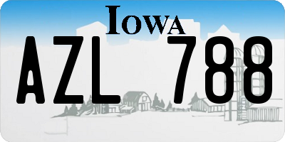 IA license plate AZL788