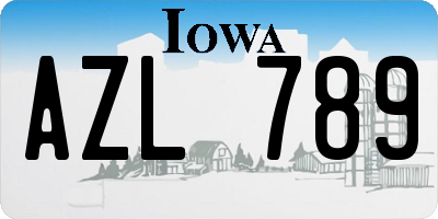 IA license plate AZL789