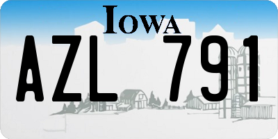 IA license plate AZL791