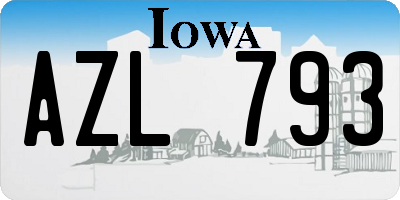 IA license plate AZL793