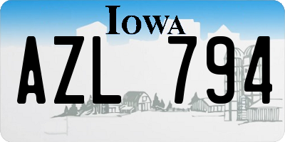 IA license plate AZL794