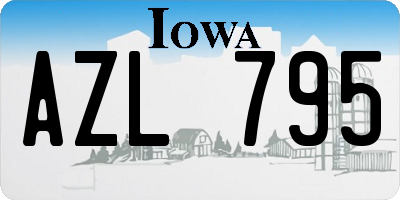 IA license plate AZL795