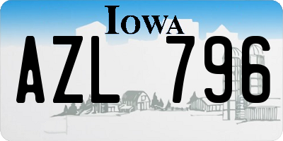 IA license plate AZL796