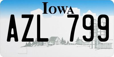 IA license plate AZL799