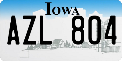 IA license plate AZL804