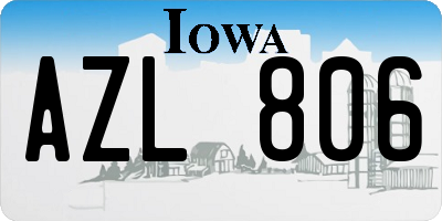 IA license plate AZL806