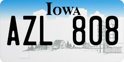 IA license plate AZL808