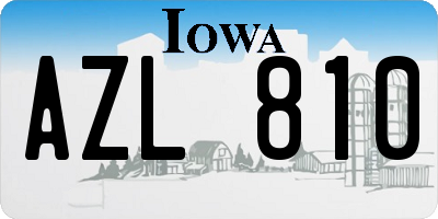 IA license plate AZL810