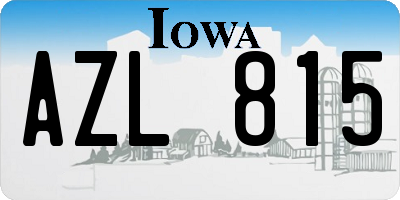 IA license plate AZL815