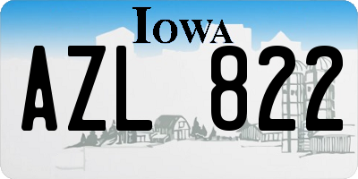 IA license plate AZL822