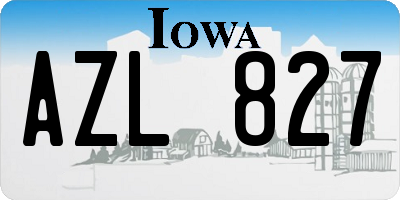 IA license plate AZL827