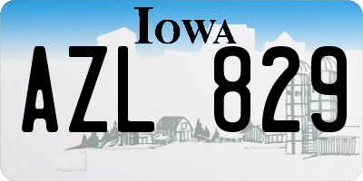 IA license plate AZL829