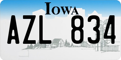 IA license plate AZL834