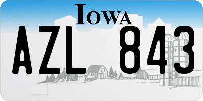 IA license plate AZL843