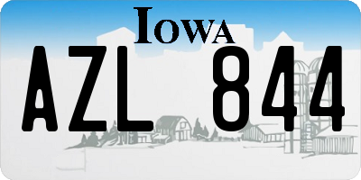 IA license plate AZL844