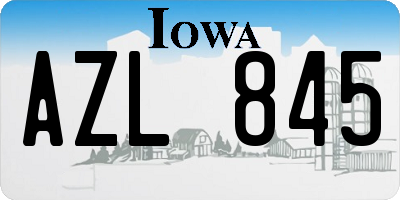 IA license plate AZL845
