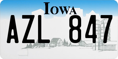 IA license plate AZL847