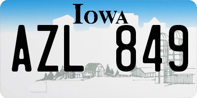 IA license plate AZL849