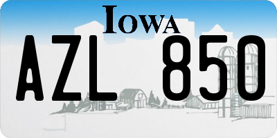 IA license plate AZL850