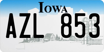 IA license plate AZL853
