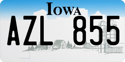 IA license plate AZL855