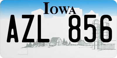 IA license plate AZL856