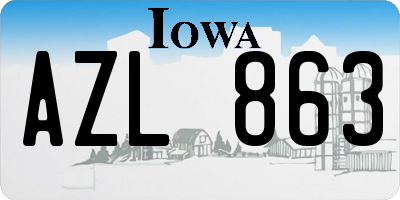 IA license plate AZL863