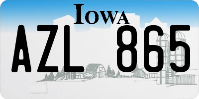 IA license plate AZL865