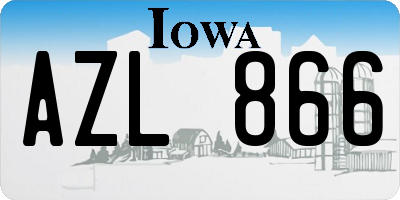 IA license plate AZL866