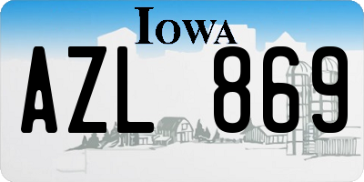 IA license plate AZL869