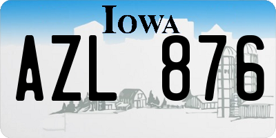 IA license plate AZL876
