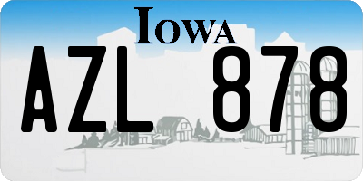 IA license plate AZL878